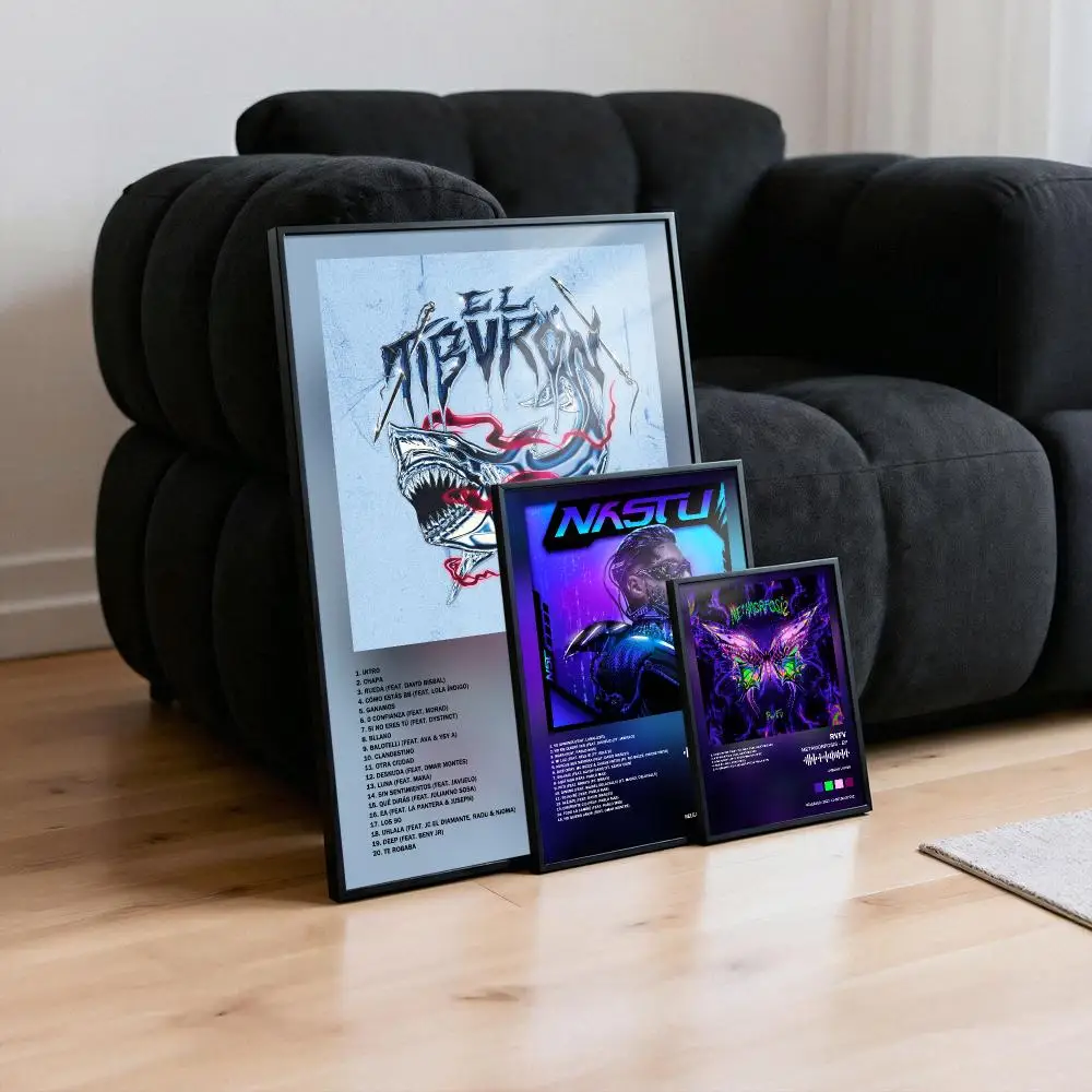 Rvfv Poster Peelable Self-Adhesive Album Cover Poster Stickers, Frameless Wall Art for Singer Band Pop Rap Bedroom