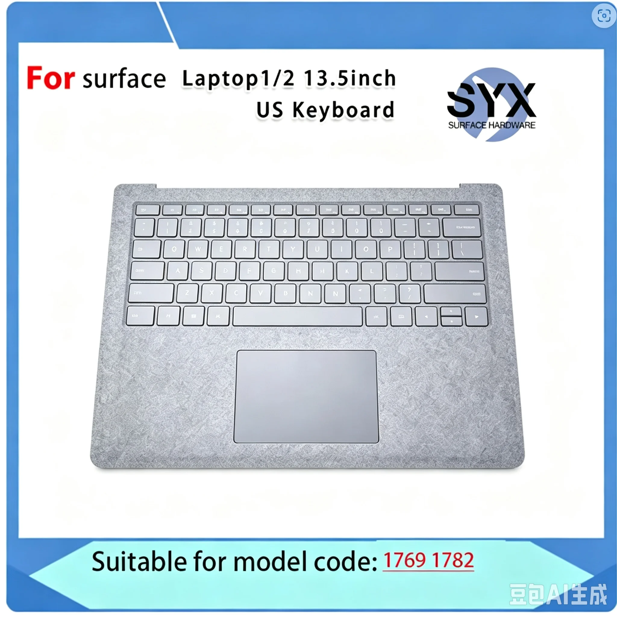 For Microsoft Surface Laptop 1, Laptop 2, Keyboard Assembly with Touchpad, 1769 1782