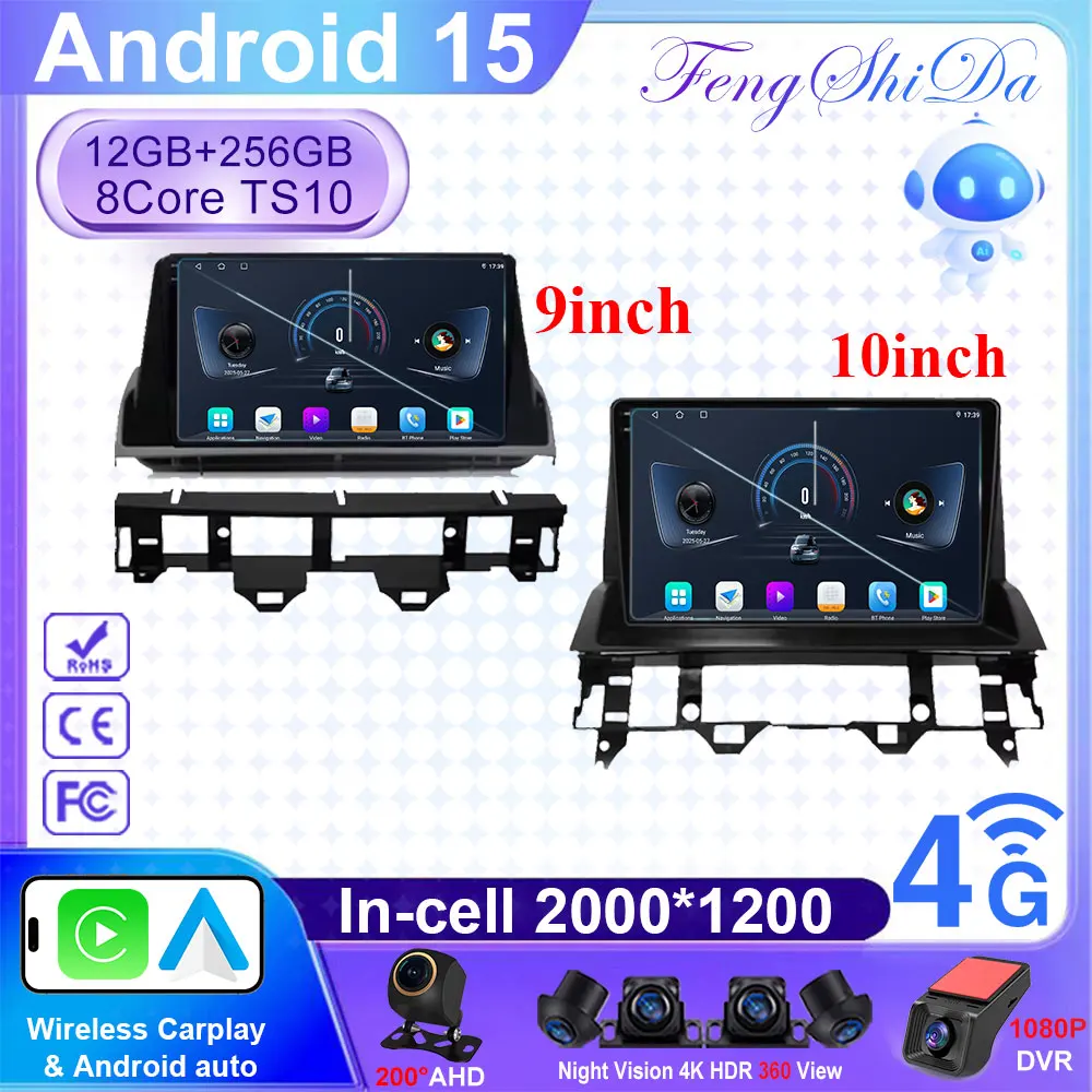 

Android 14 For Mazda 6 2002 2003 2004 2005 2006 2007 2008 Car Radio Stereo Multimedia Player GPS Navigation QLED Screen 5G Wifi