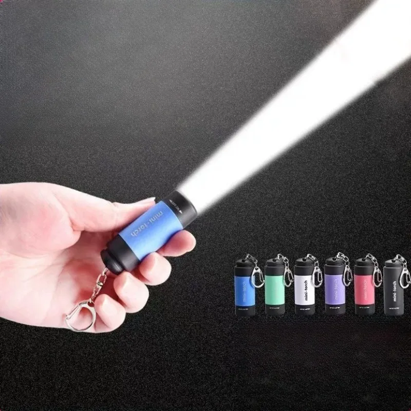 Суперяркий мини-фонарик LED с USB-зарядкой, карманный фонарь, портативный брелок-фонарик для кемпинга и активного отдыха