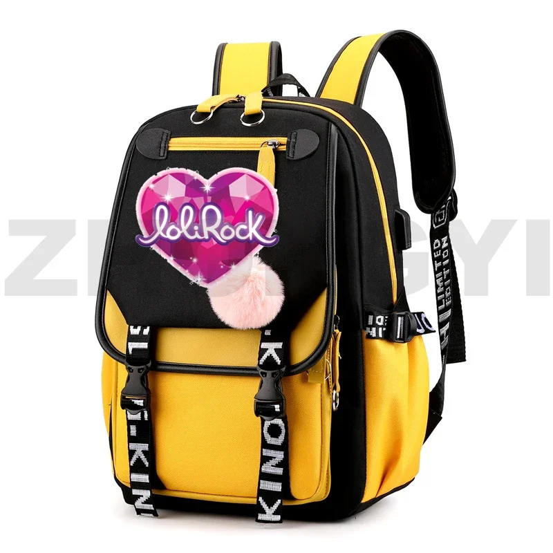 Anime Lolirock Backpack for Teenager Girls Cartoon Kawaii LoliRockstar Softback Bookbag Back To School Laptop Back Pack Travel