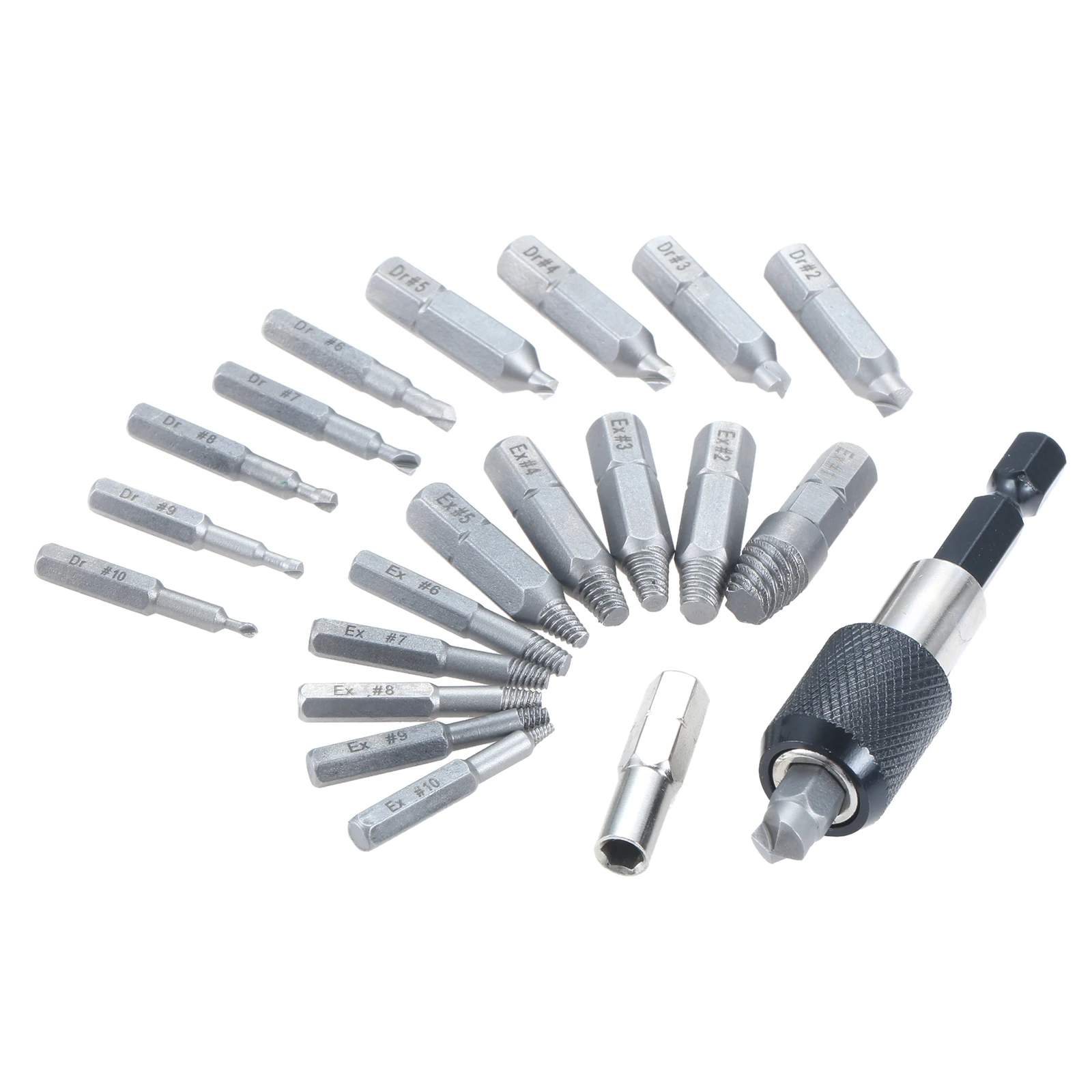 22Pcs Damaged Screw Extractor Set Easy Out Stripped Screw Extractor Magnetic Extension Bit Holder & Socket Adapter Storage Case