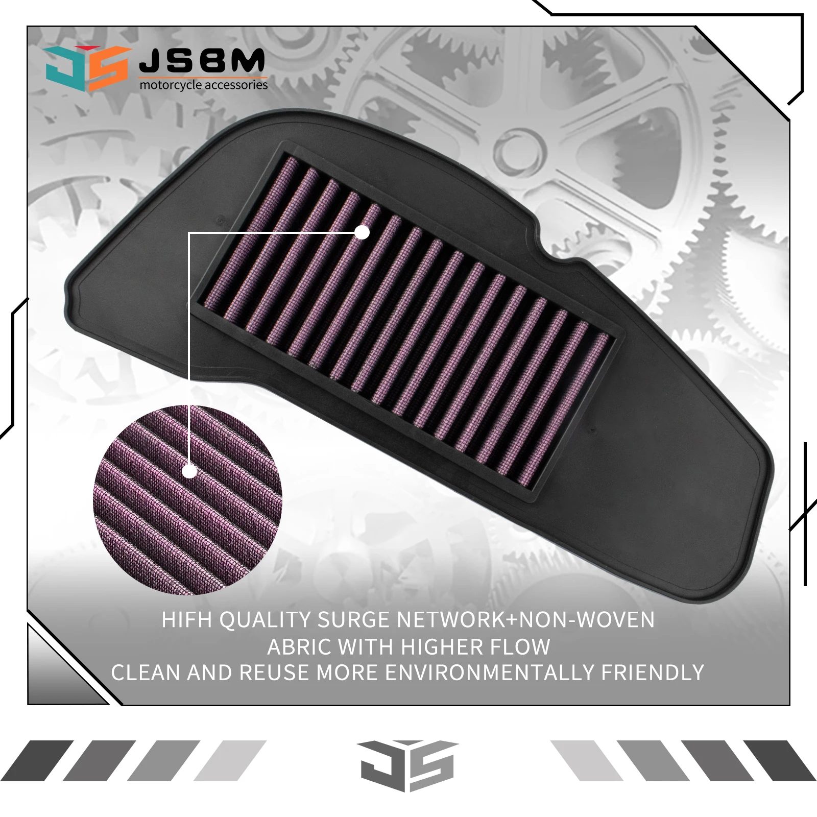 

JSBM Motorcycle Accessories High Flow Air Filter For YAMAHA FAZZIO 125 GRAND FILANO BEJ-E4450-00 Engine Intake Cleaner Element