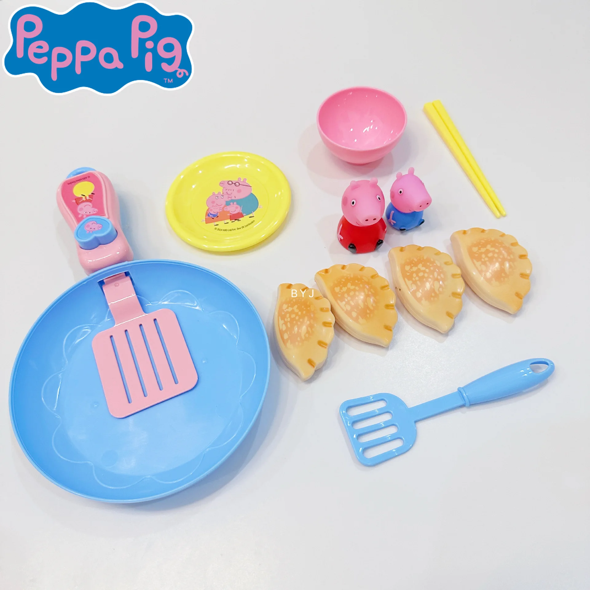 Peppa Pig Kawaii Kitchen Playhouse Household Toy Girls Simulation Dumpling Cooking  Anime Cartoon Cute Children's Birthday Gifts