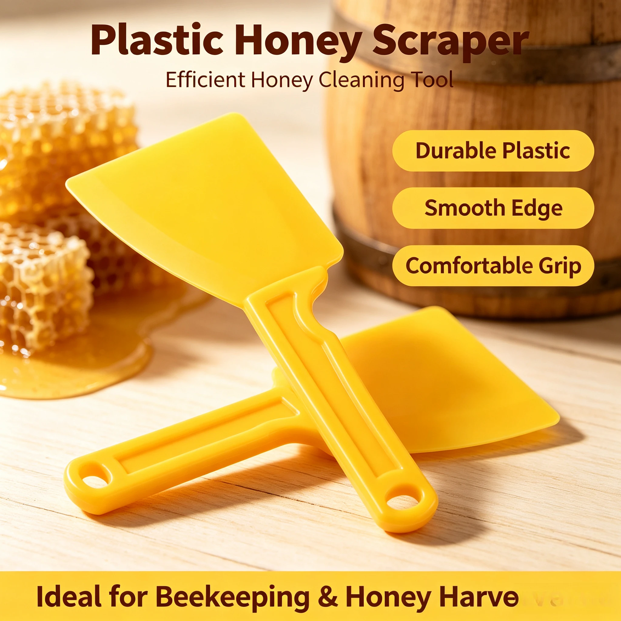 Honey Cleaning Scraper Plastic Beekeeping Tool Yellow Cutter Knife Silicone Foundation