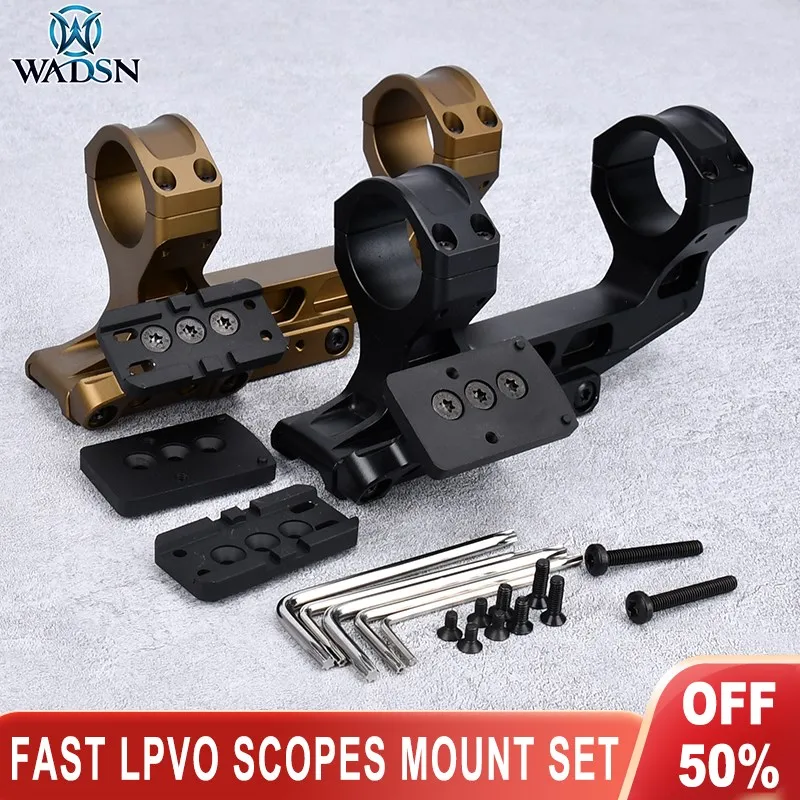 

Wadsn Metal Fast 2.05" LPVO Scope Mount 30mm Tube QD Ring Tactical Hunting Rifle T01T02 RMR Red Dot Sight Offset Optic Base