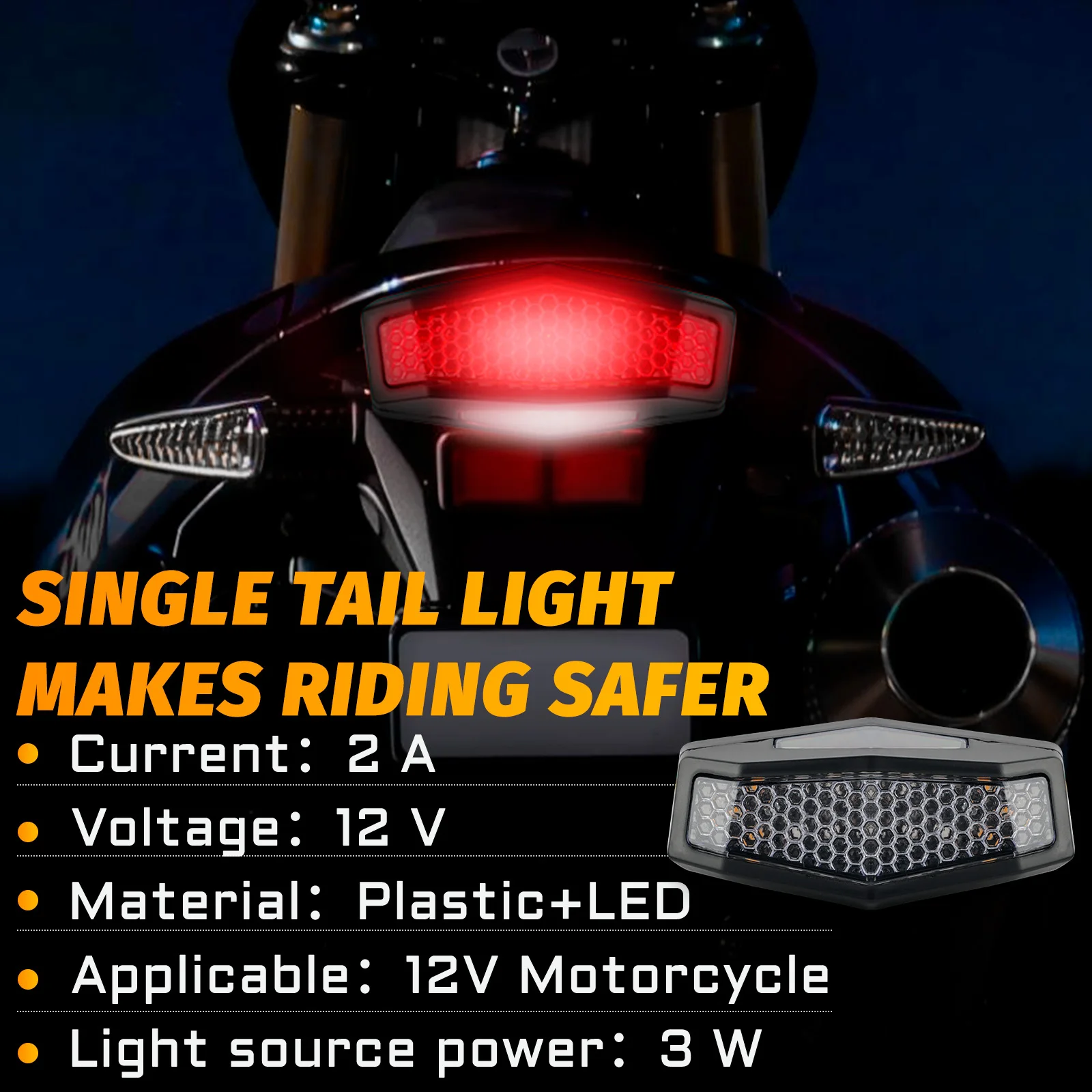 

Motorcycle LED Taillights Turn Signals Light Rear Brake Stop Tail Lamp License Lamp for Harley Suzuki BMW Honda ATV Taillight