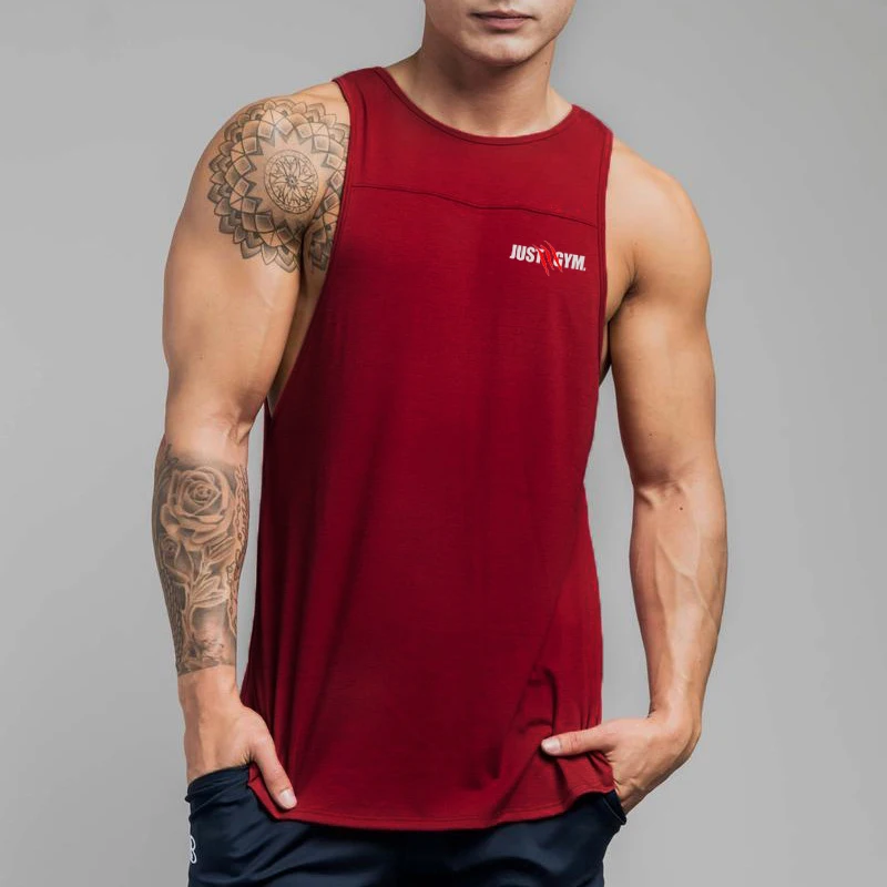 

Gym Workout Tank Tops Men Muscle Sleeveless Breathable Cotton Shirt Stringer Fashion Clothing Bodybuilding Singlets Fitness Vest