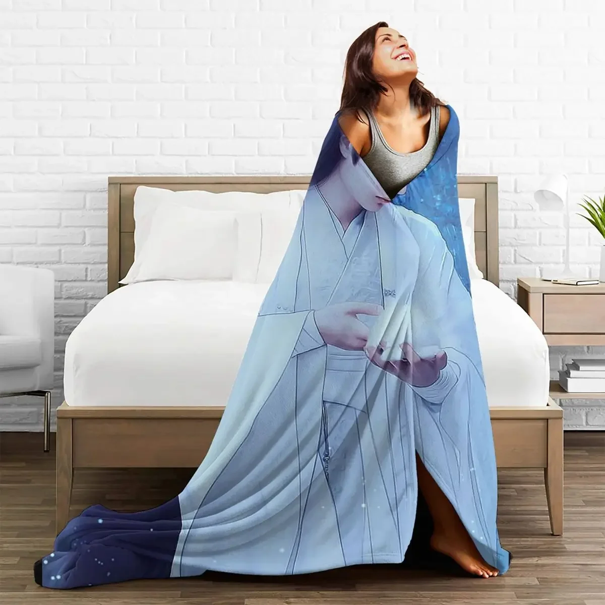 

Drama The Untamed Baby Blankets Fleece Coral Plush Print Xiao Zhan Wang Yi Bo Portable Warm Throw for Home Bedroom Bedspreads