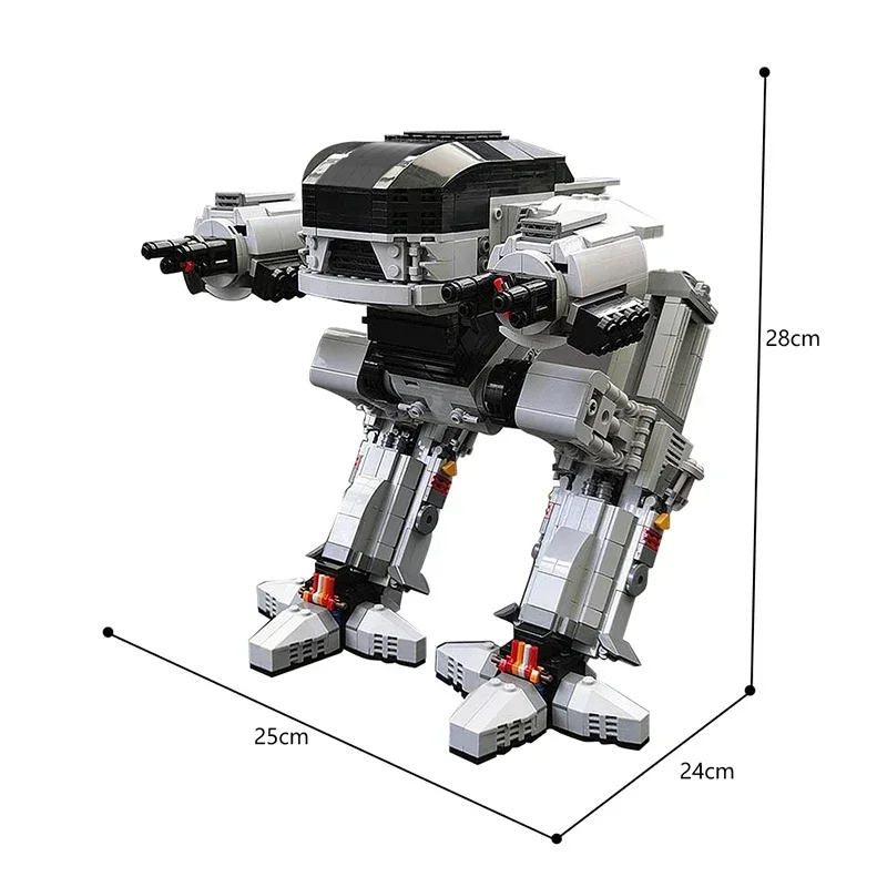 MOC ED-209 Movie Figure Polices RoboCoped Robot Mecha Building Blocks Kit Toys and Hobbies for Kids Birthday Gifts