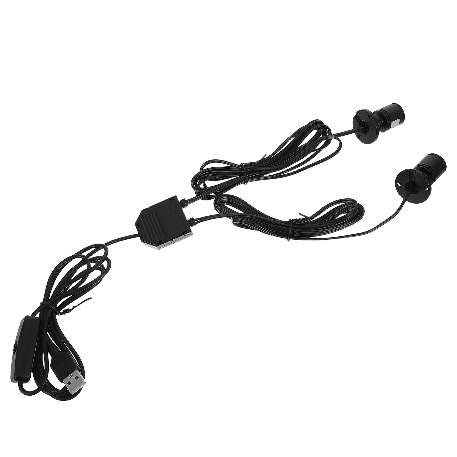 LED Mini Indoor Jewelry Display Spotlight USB Warm White 3000K Dual Adjustable Head Accent Light for Showcase Cabinet Art Plants