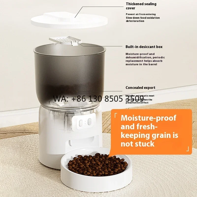 Tuya Smart 3L Automatic Dog Feeder  Eco-Friendly Outdoor Wifi Pet Bowl Solid Pattern Voice Control New Model Made Plastic