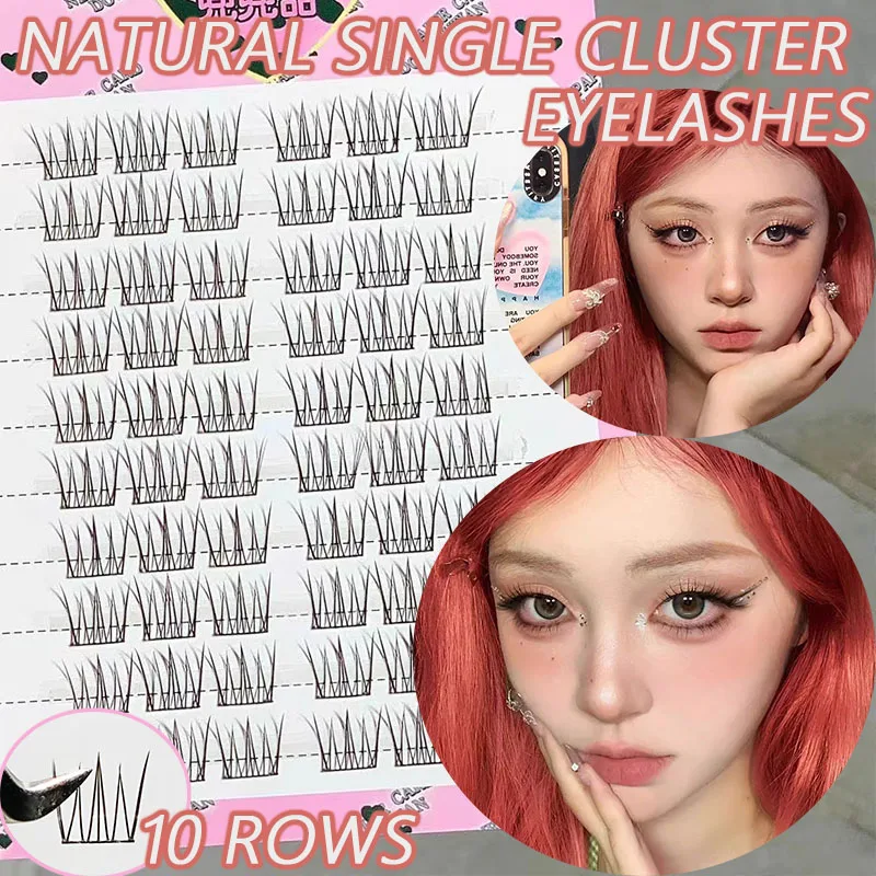 

10 Rows Manga False Eyelash Soft Natural Eyelash Daily Dating Makeup Korean Eyelashes Extension Segmented Faux Mink Eyelash ﻿