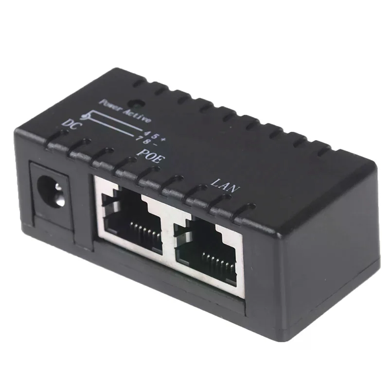 1Pcs 10/100Mbps 12V - 48V Gigabit Power Over Ethernet Passive PoE Injector Splitter For IP Camera POE Adapter Module Accessories