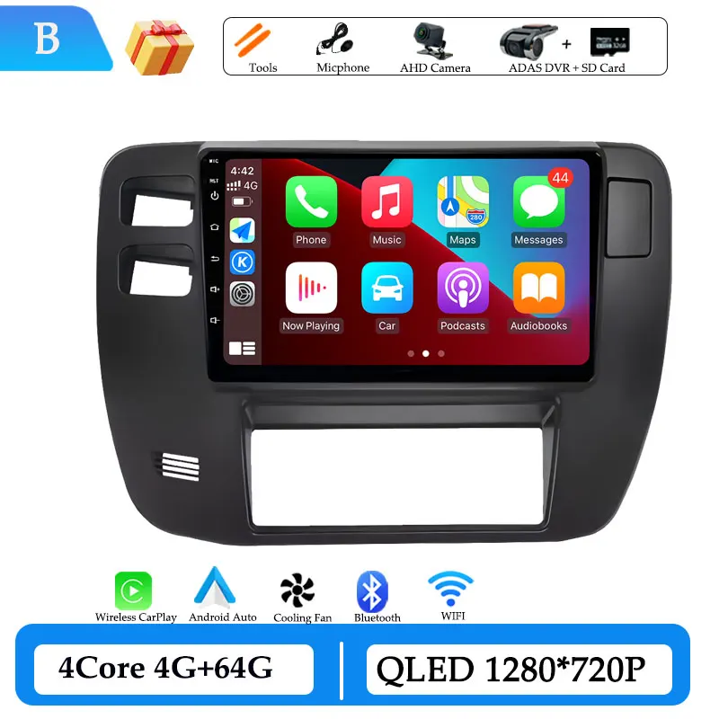 Draadloze CarPlay voor Nissan Patrol Y61 2002-2004 9 inch Android 15 GPS Navigatie Autoradio Video Multimedia Speler DSP Stereo