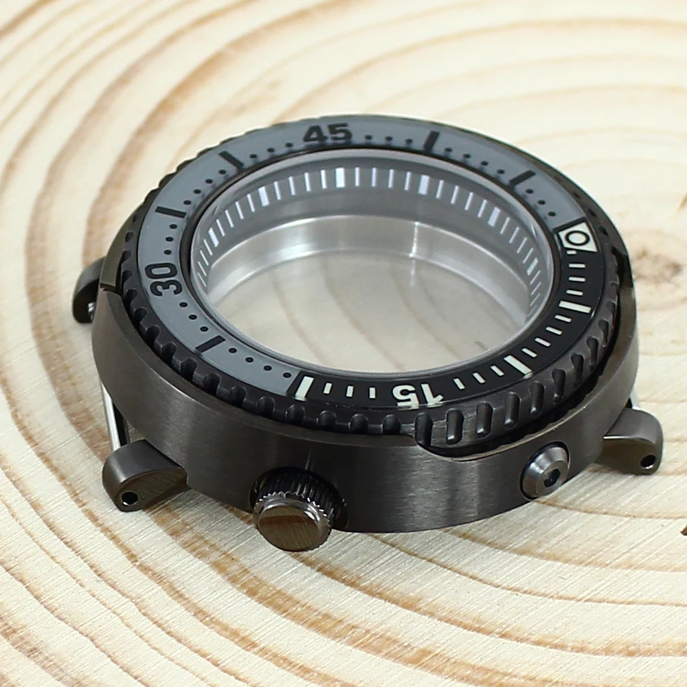 NH35 التونة المعلبة ساعة حالة الياقوت والكريستال والزجاج 100 متر مقاوم للماء لحركة Seiko NH35 NH36/34 4R36 المعلبة استبدال حالة وزارة الدفاع