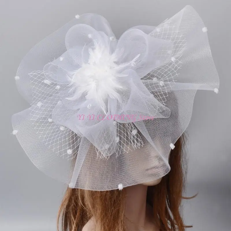 N5KF Veil Fabric for Party Fascinator Hat Bowknot Netting Fabric Hat Making Accessory