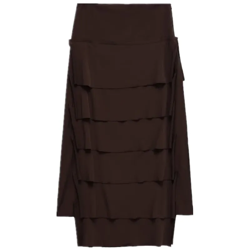 Jupe gâteau à la dérive Vintage pour femmes, longueur f, décontractée, taille haute, en Fiber de Polyester, autre matériau, jupe cuite, nouvelle collection automne