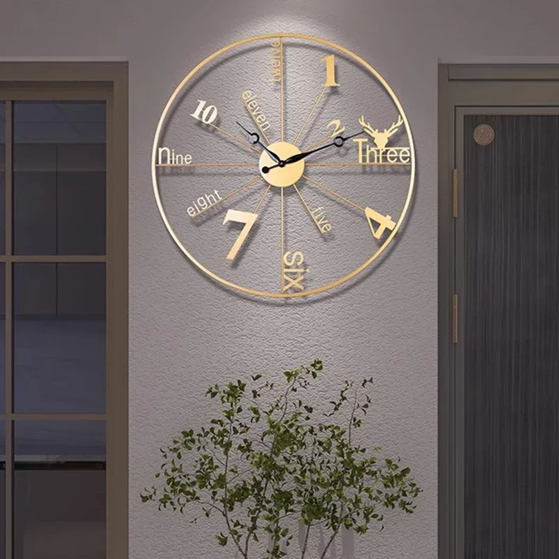 Modern Kitchen Wall Watch Silent Vintage Korean Living Room Minimalist Simple Nordic Clock Wall Restaurant Horloge Wall Decor
