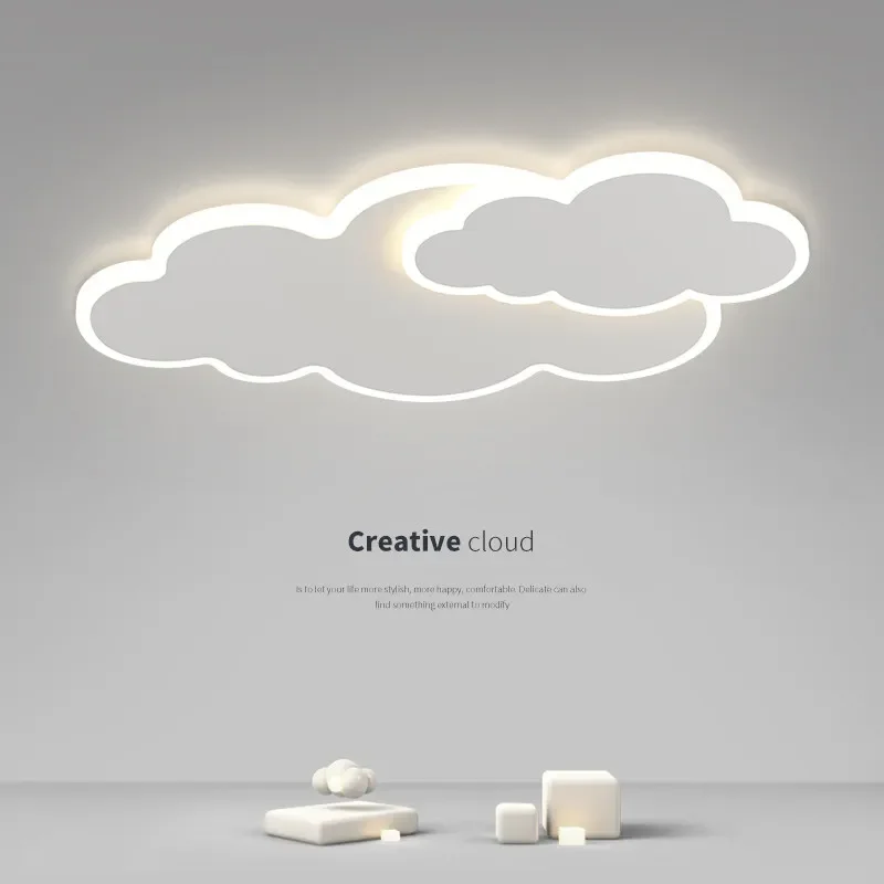 Modern LED Children's Living Room, Dining Room, Bedroom White Cloud Ceiling Light, Creative Study Lighting, Home Decoration Lamp