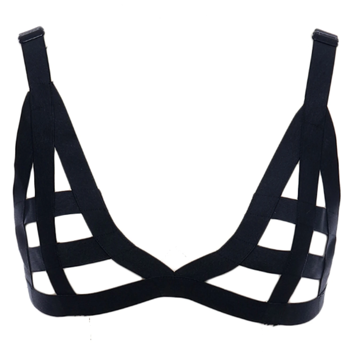 

Hollow Body Harness Fetish Adjustable Elastic Women Crop Top Harness Sexy Lingerie Goth Bondage Body Harness Cage Bra