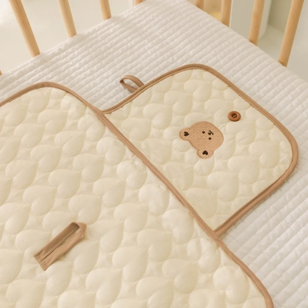 

Подгузник для пеленания с медведем, хлопковый водонепроницаемый детский пеленальный коврик, съемный многофункциональный складной чехол для пеленания