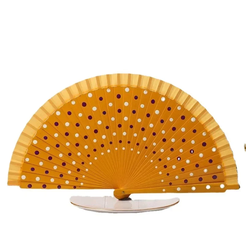 Fan, crescent moon fan, dot dance fan is convenient to open and close smoothly