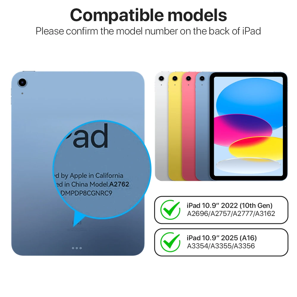 Bluetooth Magic Keyboard for iPad 10th 2022 11th 2025 Multi-Touch Backlit Tablet Spanish Keyboard Magnetic Floating Stand Cases