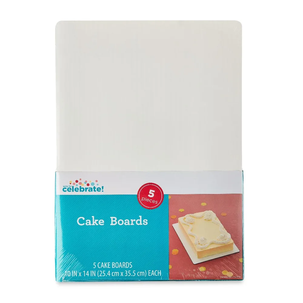 New White Paper Cake Boards 10x14 Inch Cake Cardboard Round for Baking Dessert Party Supplies Baking Tools 5 Pack