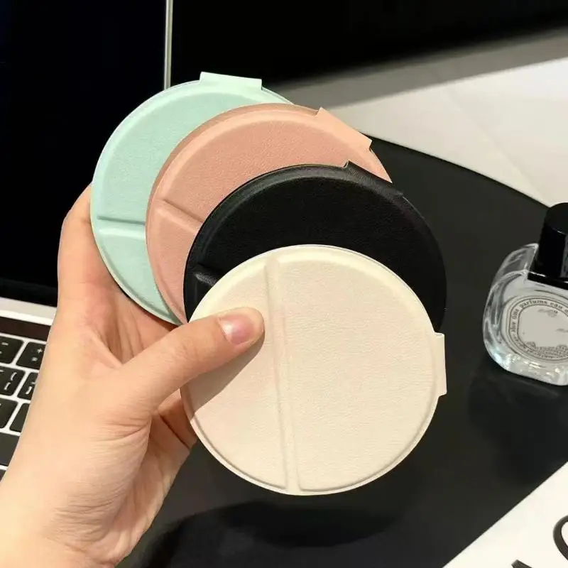 Travel Essentials Makeup Mirror Ultra-thin 0.7cm Folding Cosmetic Mirror PU Leather Cover Portable Pocket Mirror For Handbag