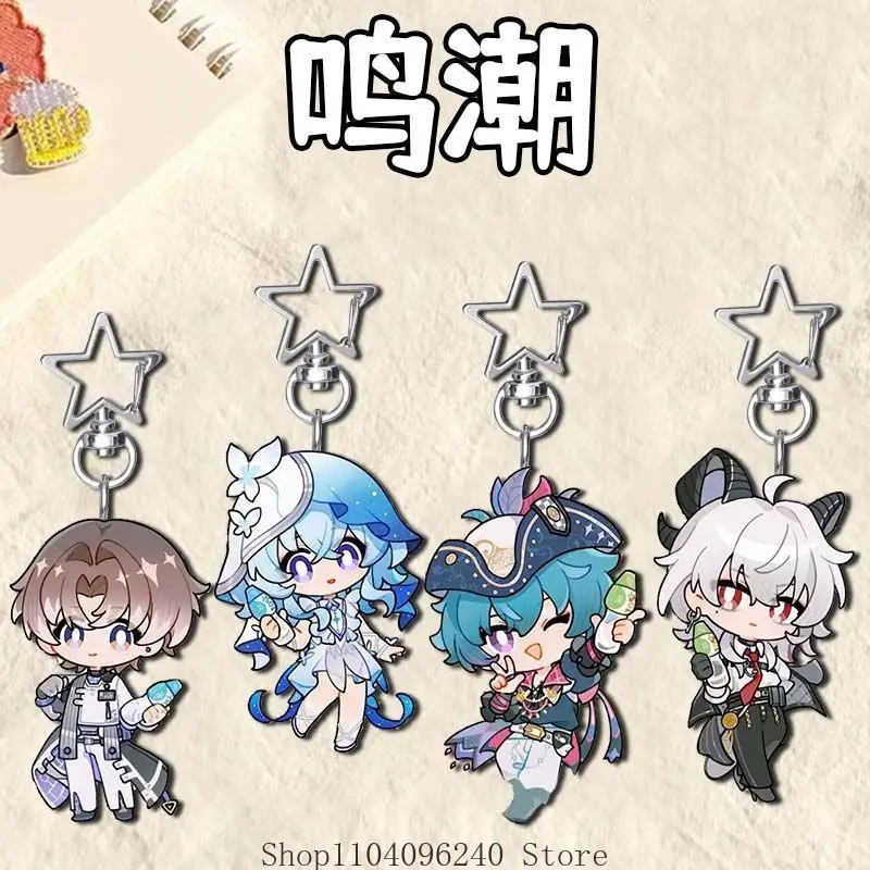 

Wuthering Waves Anime Cosplay Acrylic Schoolbag Key Chain Pendant Keychains Toy Backpack