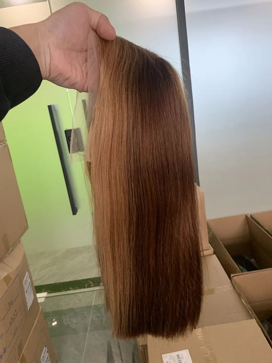 250% جودة عالية الفيتنامية 13x4 سوبر مزدوجة تعادل الدانتيل الجبهة الباروكات شعر الإنسان بوب 4 27 الملونة العظام مستقيم الدانتيل شعر مستعار أمامي