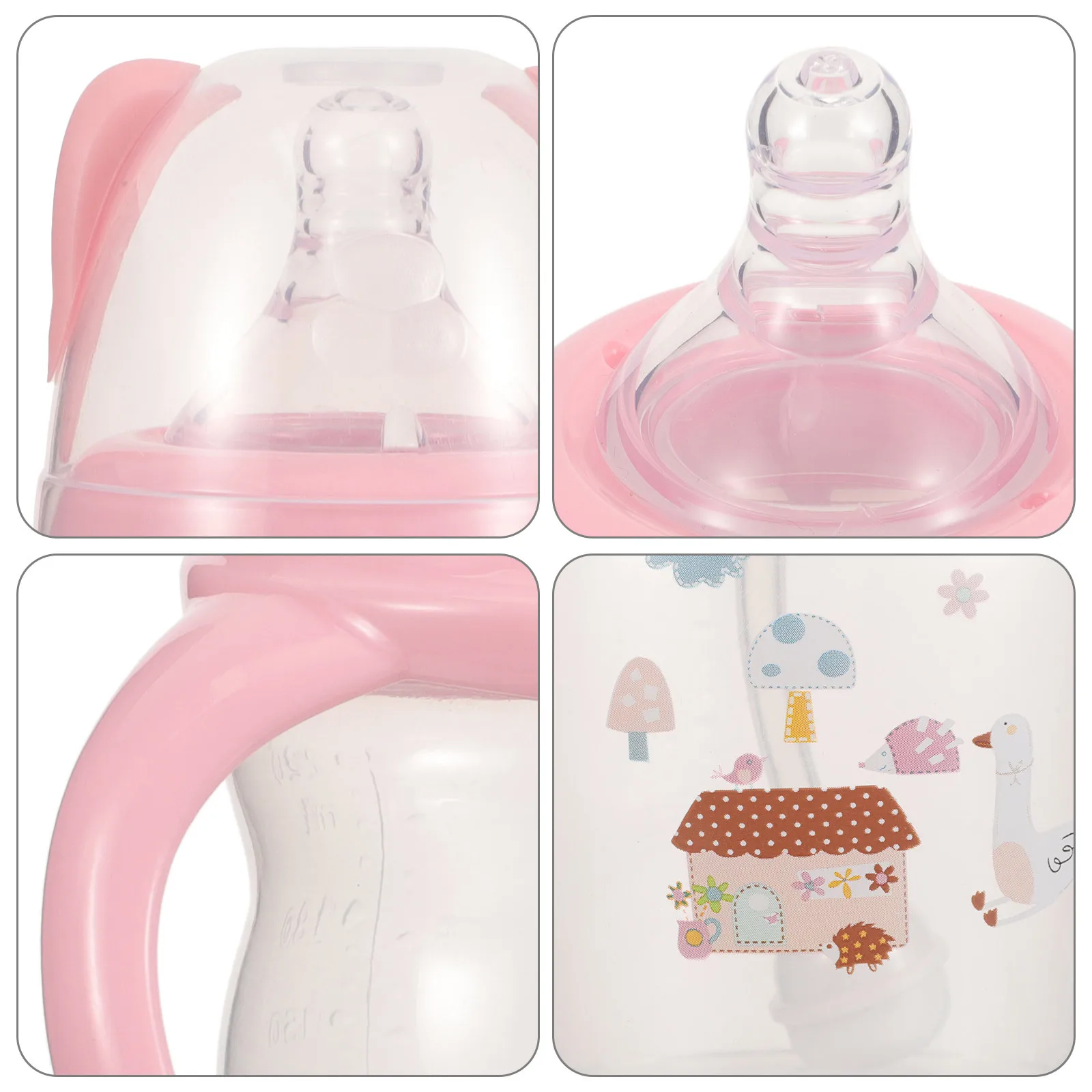 

1Pcs Anti-Colic Straw Baby Milk Bottle Portable Safe Silicone Kids Drinking Cup Feeding Supply Pink Lightweight Reusable Infant