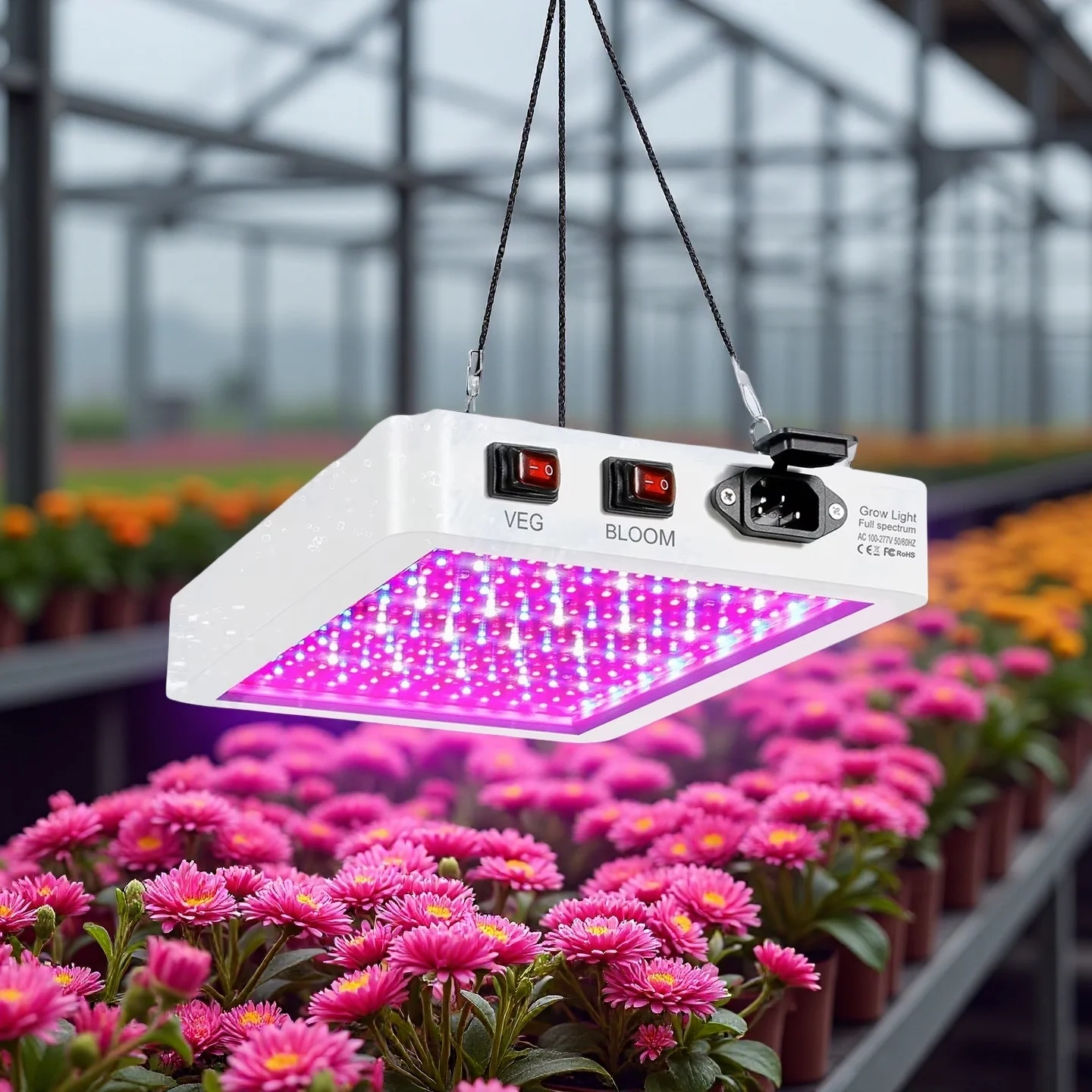 

Светодиодный светильник для растений, полный спектр, теплица, рассады, лампа для роста растений, гидропонная лампа, светильник для теплицы, водонепроницаемый, приподнятый