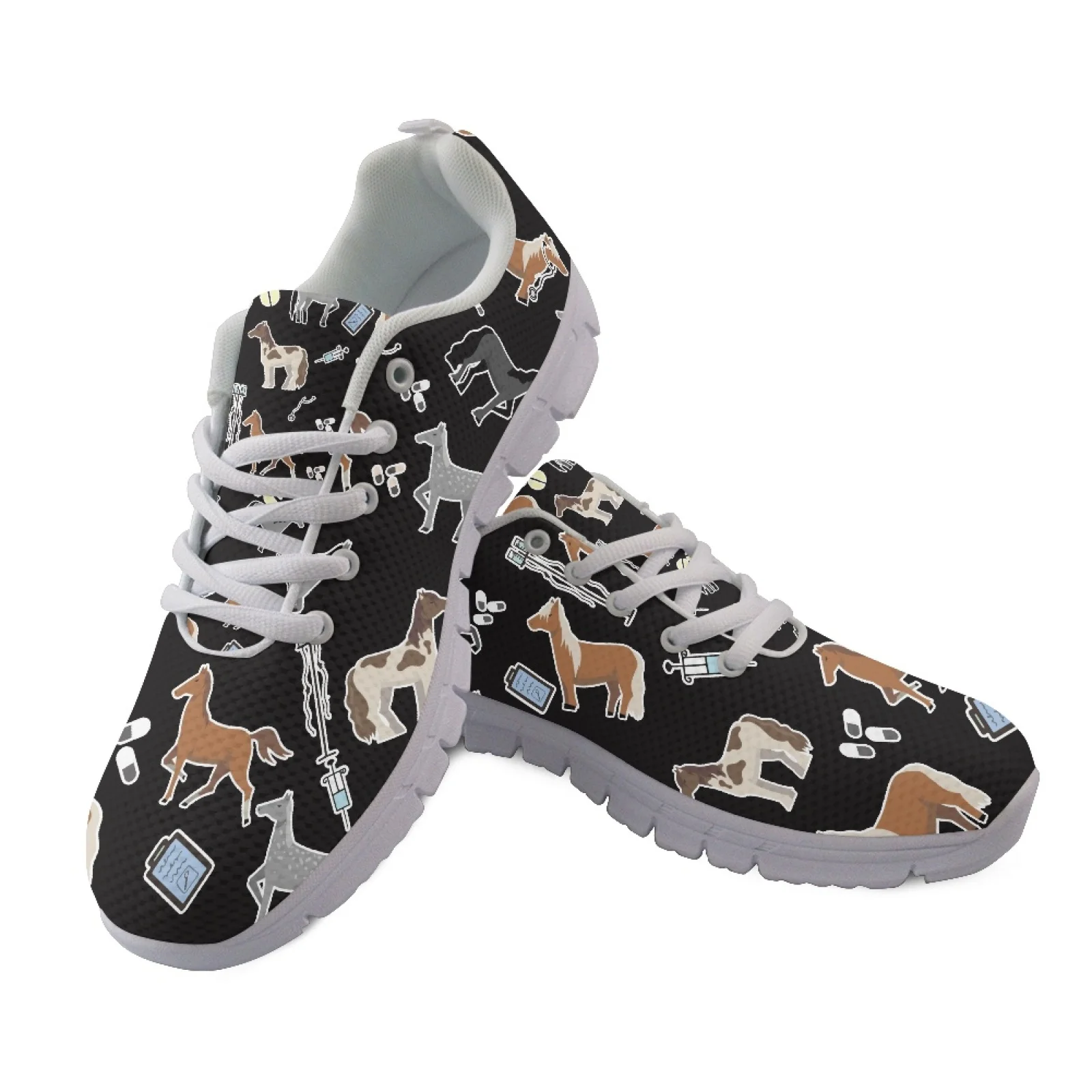 Coloranimal Veterinary Horse Mesh & EVA Sole Mens Athletic Trainers, Comfortable Low Top Sneaker for Women 2026 Trending