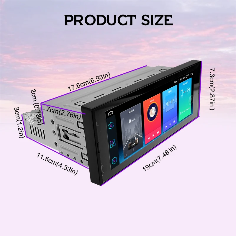 1 Din Universal Car Radio 6.9 Inch IPS Screen AHD Rear View Mobile Phone Interconnection