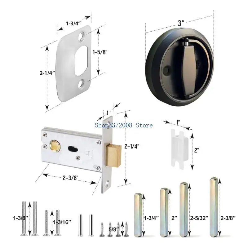 Adjustable Flat Entry Knob Steel Turn Handle Works In Standard Ready Openings