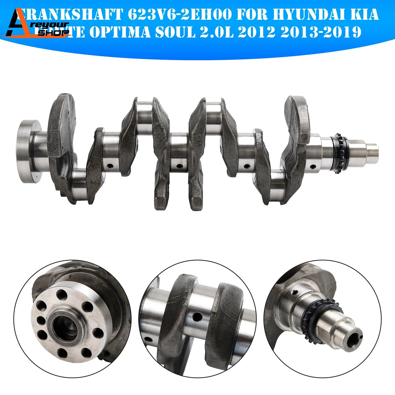 Areyourshop Crankshaft 623V6-2EH00 for Hyundai Kia Forte Optima Soul 2.0L 2012 2013-2019