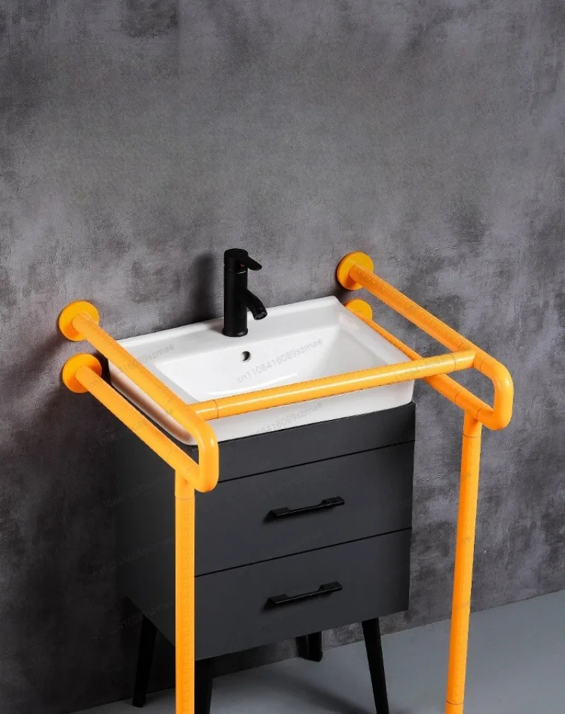 

Floor standing basin handrail, non-slip bathroom safety rail, stable barrier free design for elders