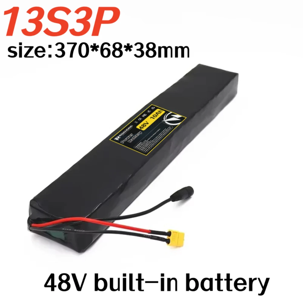 48V 13S3P 18650 Lithium-ion Battery,10000mAh Battery Pack,  for 500W 700W Electric scooter with built-in BMS Protection.