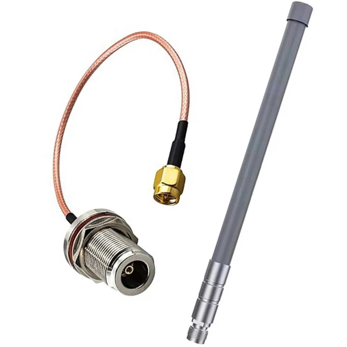 A32I Meshtastic LoRa Antenna Hotspot Outdoor N Male Omni Fiberglass Long-Distance Receiving 50W Antenna 35cm +SMA 915MHz