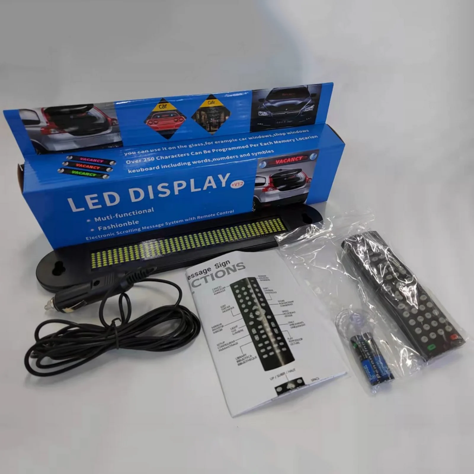 Luz LED para Interior de coche, panel publicitario para Taxi, señal de ventana trasera, lámpara programable, Mensaje de desplazamiento, tablero de pantalla LED, 12V