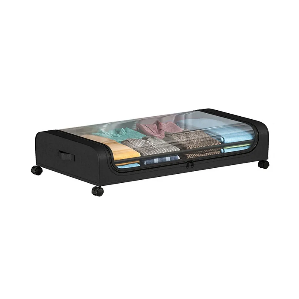 

Large Capacity ​​Under Bed Storage Box Space Saving Curved Style Bed Bottom Storage Box Dust-Proof with Wheels Underbed Bin