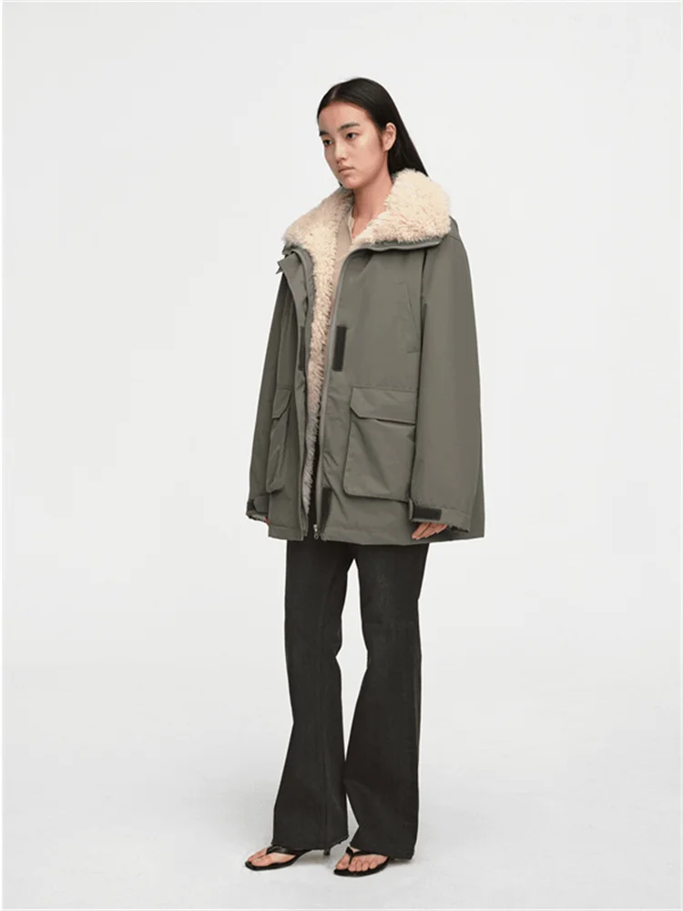 الرجعية الكورية Sle Militaryenn عمال Jaet المرأة الشتاء Faionable معطف القطن الفريد سوبر لطيف الملابس القطنية العصرية