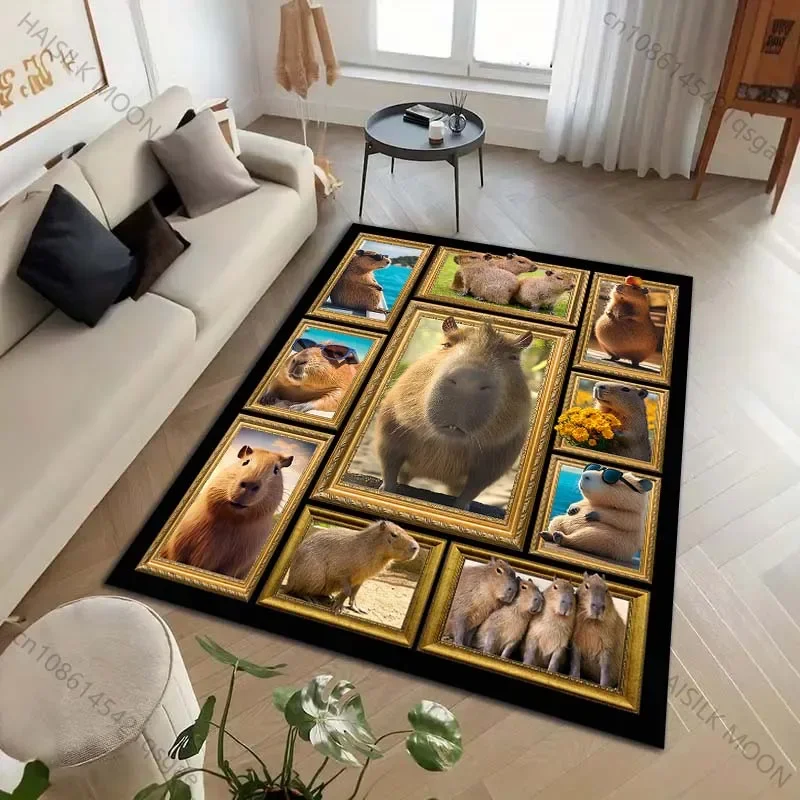 

New Products Shipped Quickly! Funny Capybara Print Carpet! Bedroom Living Room Office Non-Slip Four Seasons Rug Multiple Sizess
