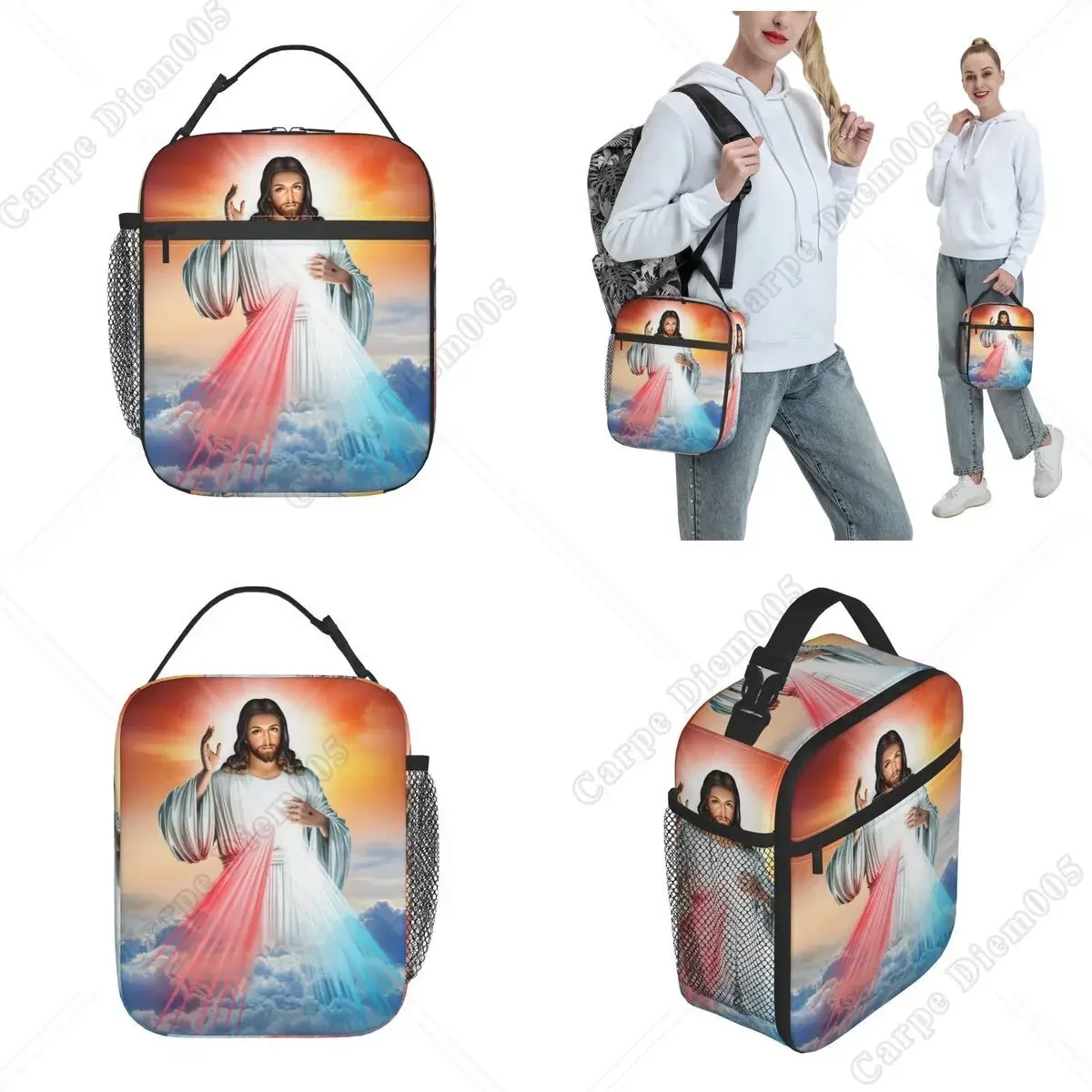 Insulated Lunch Bags Jesus Christ Catholic Bible Merch Religious Chrisitan Saint Lunch Container New Cooler Thermal Box