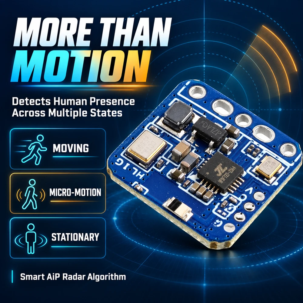 LD2416 Human Presence Sensing Module 24GHz 7.5m Motion Detection Radar Bluetooth Module for Smart Home Human Detection