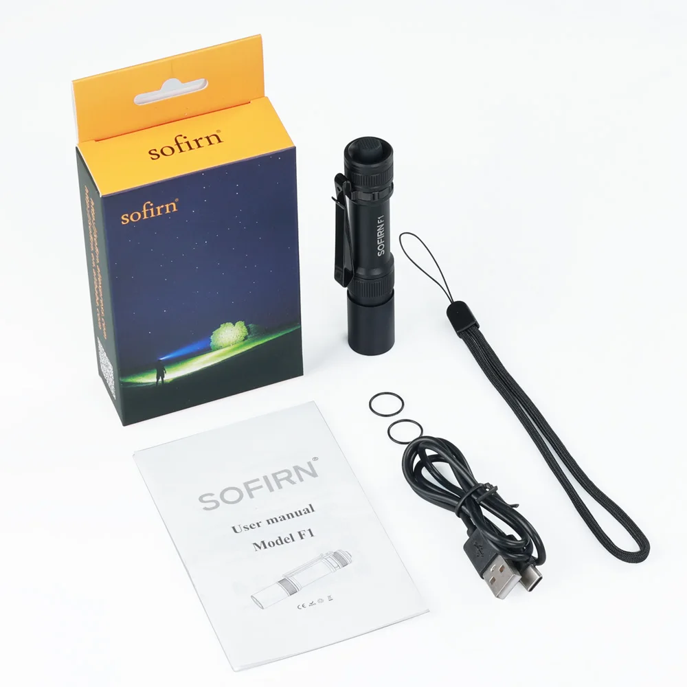 New Arrival Sofirn F1 Mini Penlight 800lm 14500 AA Zoomable LED Flashlight USB C Rechargeable 519A Lamp Torch z przełącznikiem tylnym