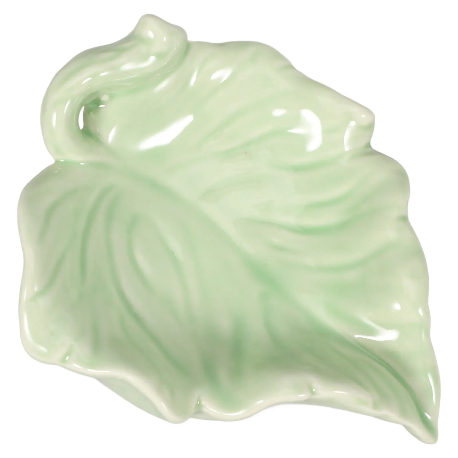 

Ceramic Leaf Soap Dish Green Draining Holder for Bathroom Kitchen Travel Sturdy Design Easy to Clean Stable Non-slip