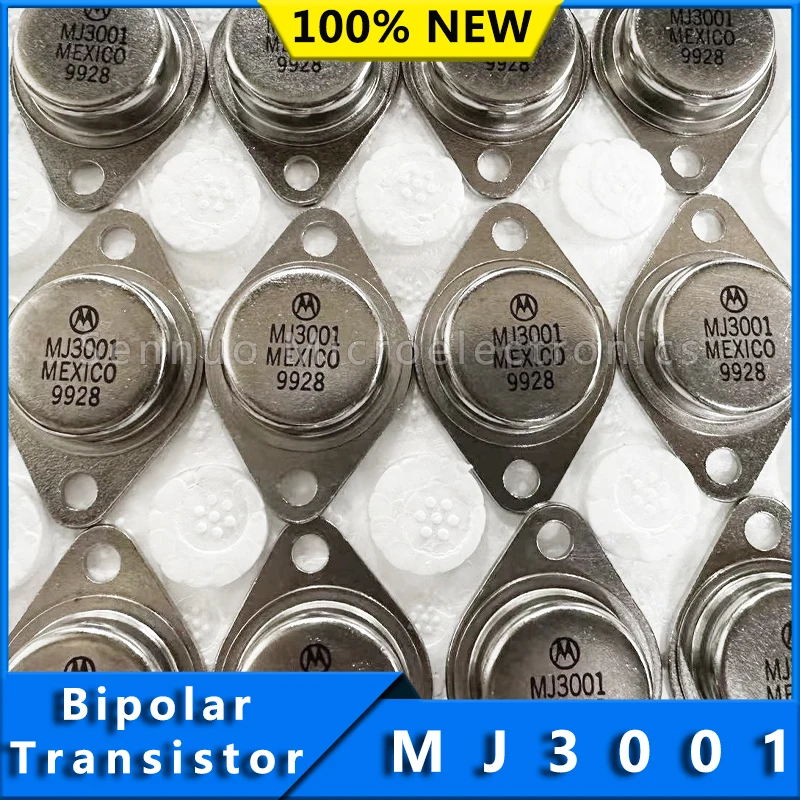 1Pcs New MJ3001 Bipolar (BJT) Transistor NPN - Darlington 80 V 10 A 150 W Chassis Mount TO-3